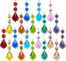 20Pcs 38Mm Crystal Maple Leaf Chandelier Prism Replacement Pendant with Crystal