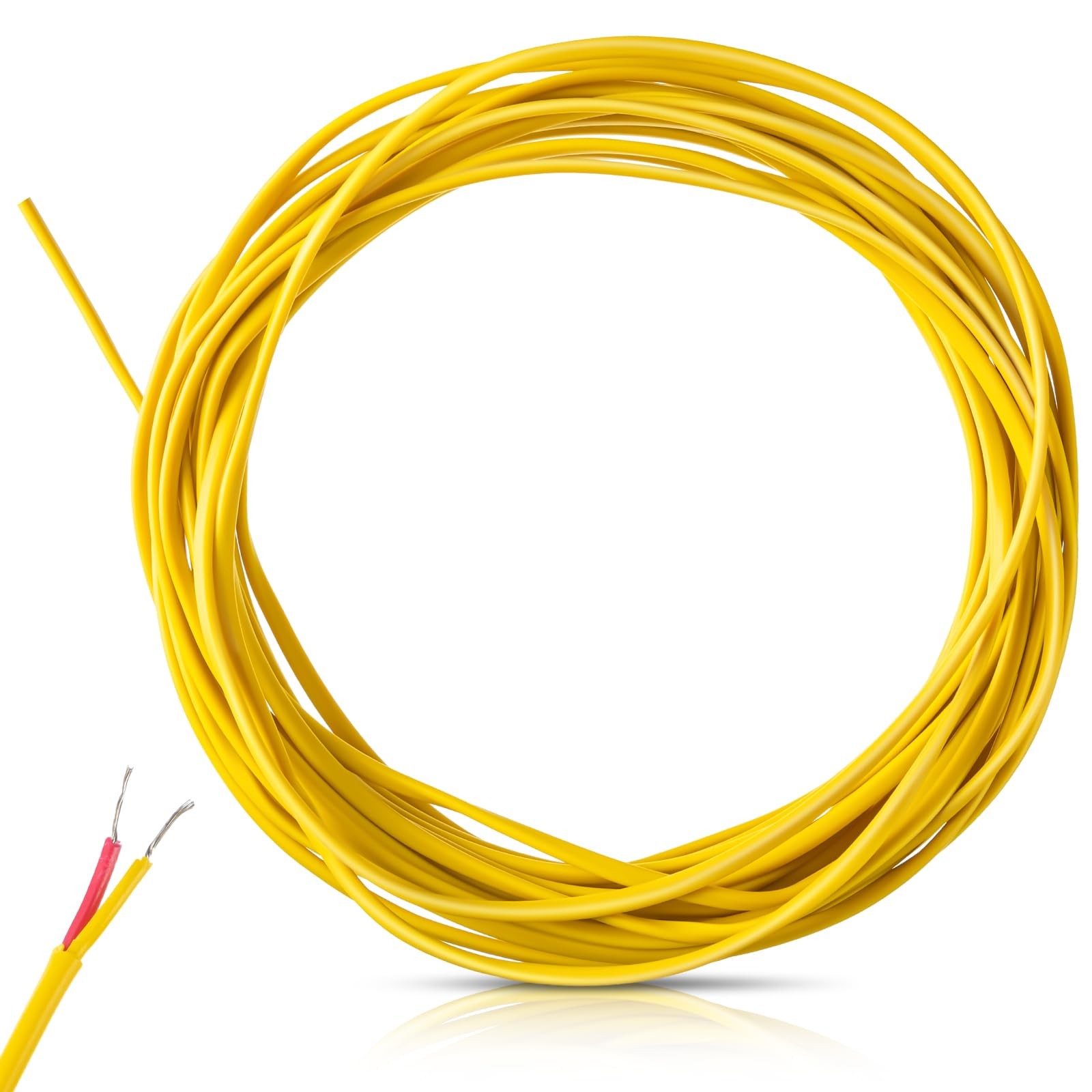 Relaxweex K-Type Thermocouple Wire Awg 24 Solid W. PVC Insulation for Making ...