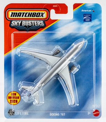 2026 Matchbox Sky Busters  #9 Boeing  787 SILVER | AMERICAN AIRLINES | FSC