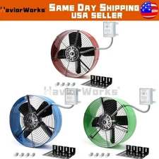 Gable Mount Attic Fan with Adjustable Thermostat, 15 Inch Exhaust Fan for Attic