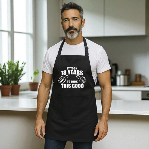 18th Birthday Apron Born in 2007 Gift Cooking BBQ Apron Kitchen Accessory 18 - Picture 6 of 6