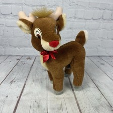 Vintage Applause Rudolph Red Nosed Reindeer Plush 10" Stuffed Hard Nose Eyes