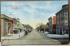 1913 Ocean City NJ, Asbury Ave., Looking North 8th St, Cape May County, Postcard