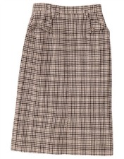 Vintage Damen Bleistiftrock IT 36 XS W26 Grau Hahnentritt Wolle CW07