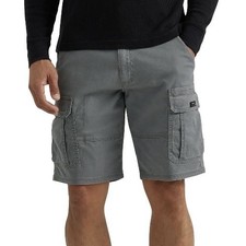 NEW Wrangler Men's Gray Relax Fit/Low Stretch/Knee Length Cargo Shorts Size 38