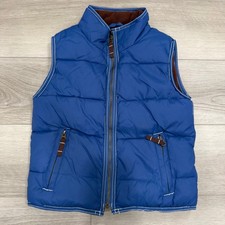 Mini Boden Boys Blue Puffer Vest Cozy Warm Casual 5-6 Years