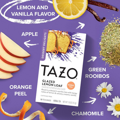 Dessert Delights Glazed Lemon Loaf Herbal Tea Bags, Aromatic Blend, Caffeine-...