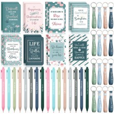 48 Pcs Inspirational Gifts Bulk Motivational Notepads Ballpoint Pens Keychain...