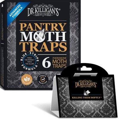 Dr. Killigan's Pantry Moth Traps with Pheromones Prime, 6 Pack, Black