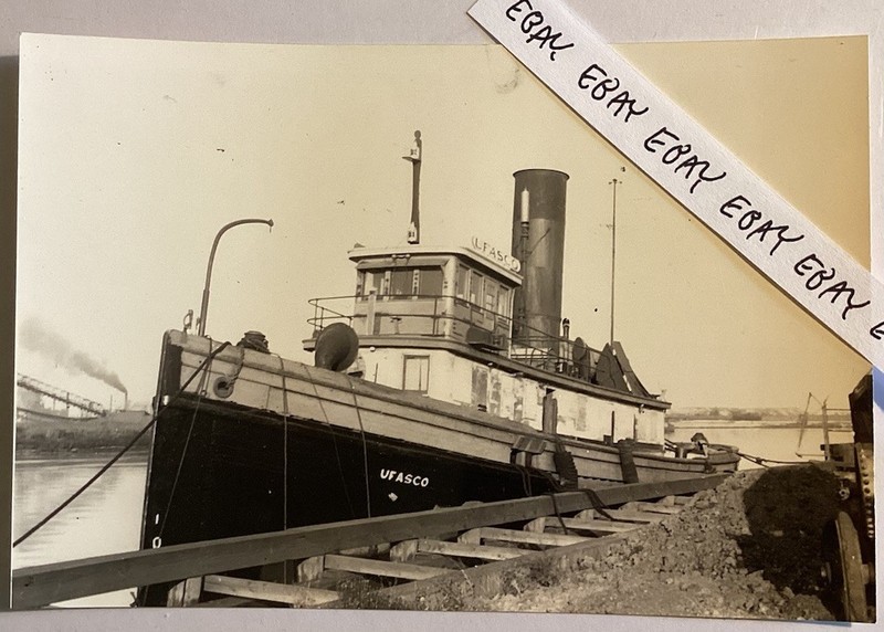 1893 UFASCO TUGBOAT GREAT LAKES THOMPSON TUG LINE STEAM SHIP BLT HURON MI. PHOTO