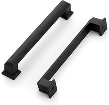 1 Pack Matte Black Cabinet Pulls, 5 Inch 128Mm Hole Center Zinc Alloy Drawer H