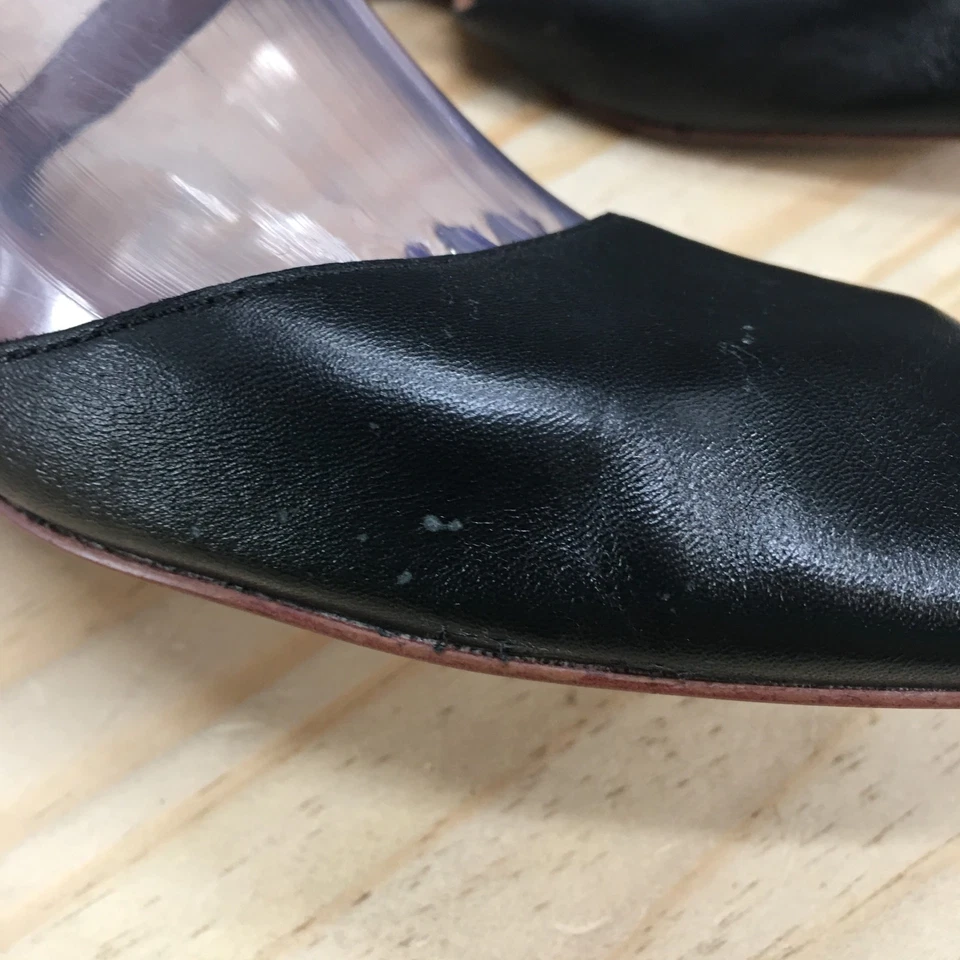 Sandalia Madewell para mujer 7 tiras de cuero negro planas punta cuadrada hebilla sin cordones Foto 4 de 4