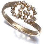 Auth GUCCI Ring Diamond GG Running US5.75-6 18K 750 Yellow Gold