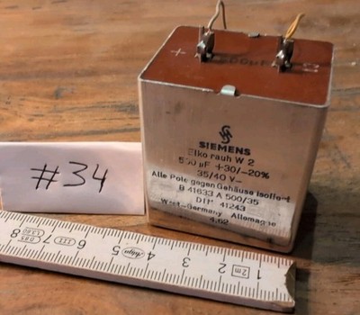 SIEMENS AL-ELKO Rough W2 CAPACITOR 35/40V 500uF B41633-A500/35 VINTAGE 