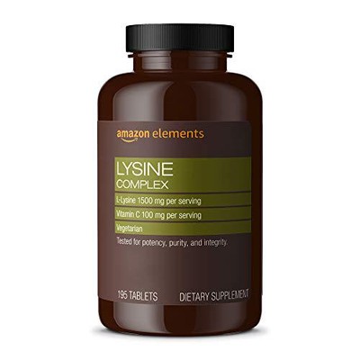** Amazon Elements Lysine Complex with Vitamin C for Immune Health Support, 65