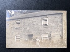 RPPC Family Outside Stone Cottage – Elliott Bros Photographers Hexham Ryton