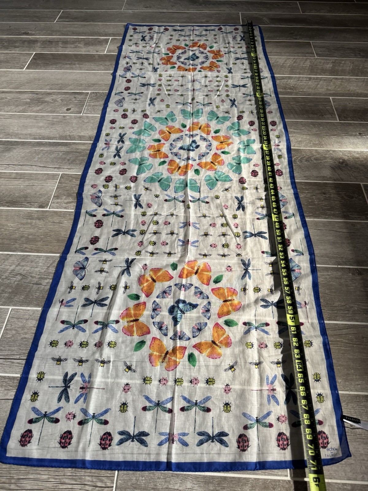 ECHO Talbots Scarf Rectangular Butterfly Bugs Sil… - image 2