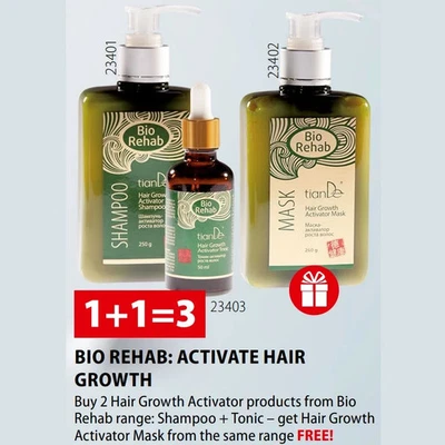 Bio Rehab TianDe Set Anti Hair Loss Herbal Hair Growth Activator KIT