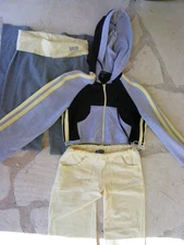 Bebe Sport Women's Stretch Yellow/Grey/Black Yoga Workout set Size Small XS