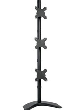 Triple Vertical LCD Monitor Height Adjustable Desk Mount Stand for 3 Screens ...