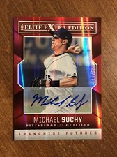 Michael Suchy 2014 Elite Franchise Futures Red Auto #75 Pirates Curve /599