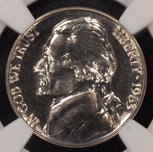 1963 Proof Jefferson Nickel 5c - NGC GRADED PF68 - Picture 2 of 4