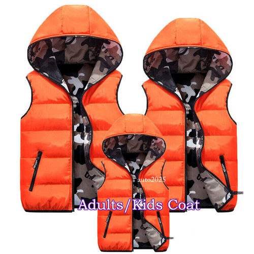 Adults Men Puffer Quilted Hooded Waistcoat Gilet Bubble Jacket Coat Tops Warm - Picture 5 of 30