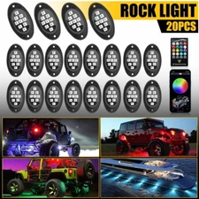Pods RGB LED Rock Lights Kit Offroad Truck Underbody Neon Music Bluetooth APP