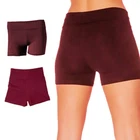 YOGA SHORTS HIGH WAIST POLEDANCING SOFT BURGUNDY RED LARGE XL UK SIZE 14 16 18