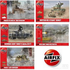 Airfix Trucks Tanks Military 1/35 Scale Model Kits Panzer Tiger M3 Stuart M10 K2