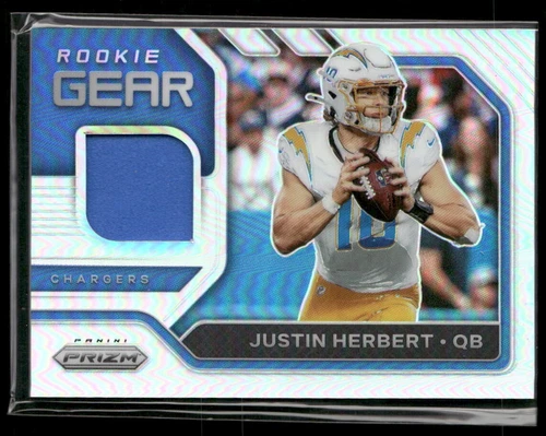 2020 Panini Prizm Justin Herbert Rookie Gear Patch Silver Prizm Chargers