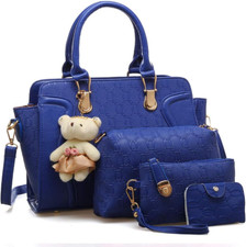 Borsa Donna Modo Borsetta Donna Elegante Set Borse 4 Pezzi in PU Pelle Tote Bag 