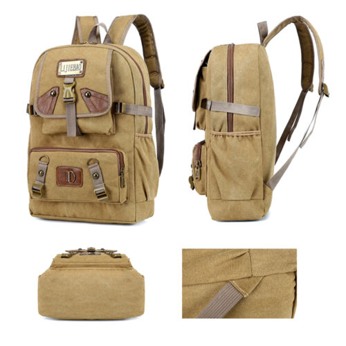 20 L Canvas Mädchen Jungen Rucksack geeignet für Arbeit Reise Schule Laptop Tasche - Bild 2 von 9