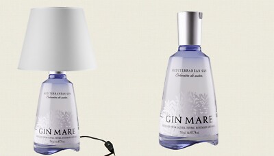 Gin Mare Bottle Table Lamp with Shade