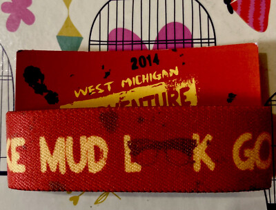 Zox Gold West Michigan Mudventure 5k Strap Rare 2014 with paper card medium