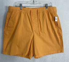 Gap Mens 7" Easy Short Drawstring Pull On Elastic Pockets Orange L NWT