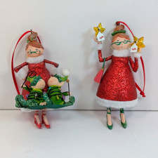 Dept 56 Christmas with the Clauses Ornament Mrs (2) Elves Shopping Star Purse