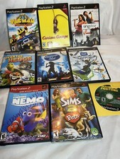 PS2 Lot Of 9 Nemo, Over the Hedge, Sims2, Singstar, Cur. George, PacMan Rally