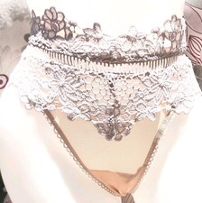 Victoria secret Rare Vintage L Beige High Waist Thong Embroidered Fancy Panty