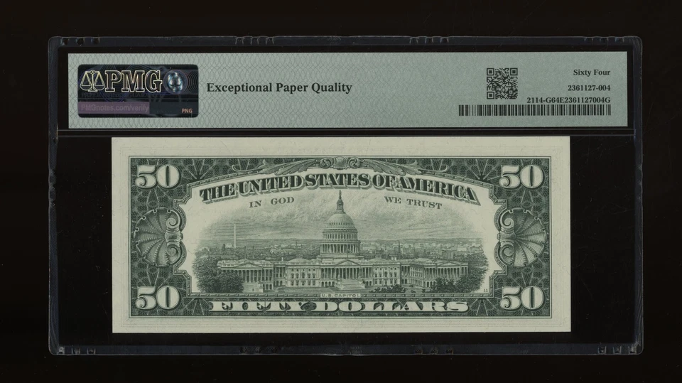 DBR 1969 $50 FRN Chicago Fr. 2114-G PMG 64 EPQ Serial G06961203A - Image 2 of 2