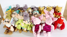 Lot 22 Disney Store Snow White Dwarfs Pooh Little Mermaid Mini Bean Bag Most NWT