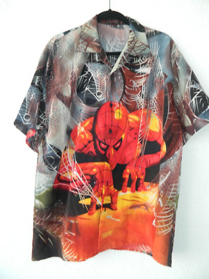 SPIDERMAN Short Sleeve Camp Shirt by MILLION MAN Sz 18 1/2 NWOT