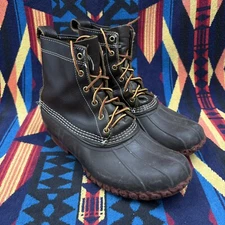 LL Bean Bison Leather Red Sole Duck Boots 9M Waterproof Women’s