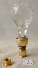 Lamp Finial cut crystal glass & brass 2 3/4" h x 1 5/8" w  RA  per ea