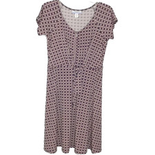 Motherhood Maternity Nursing Dress Womens Sz S Black Pink Print Short Sleeve