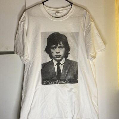 Mick Jagger Rolling Stones Mugshot Graphic Tee New! Size L