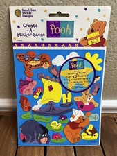 Vtg Winnie The Pooh Create A Sticker Scene Sandylion Stickers 20 Reusable Disney