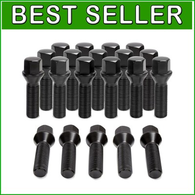 20PCS M14x1.5 Alloy Steel Lug Bolts - 40mm Shank for BMW & Mercedes Vehicles