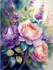 Tile Mural Flowers Elegant Roses Decor Kitchen Bathroom Shower Wall Backsplash