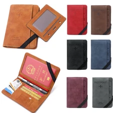 Slim PU Leather Travel Passport Wallet Holder RFID Blocking ID Card Case Cover